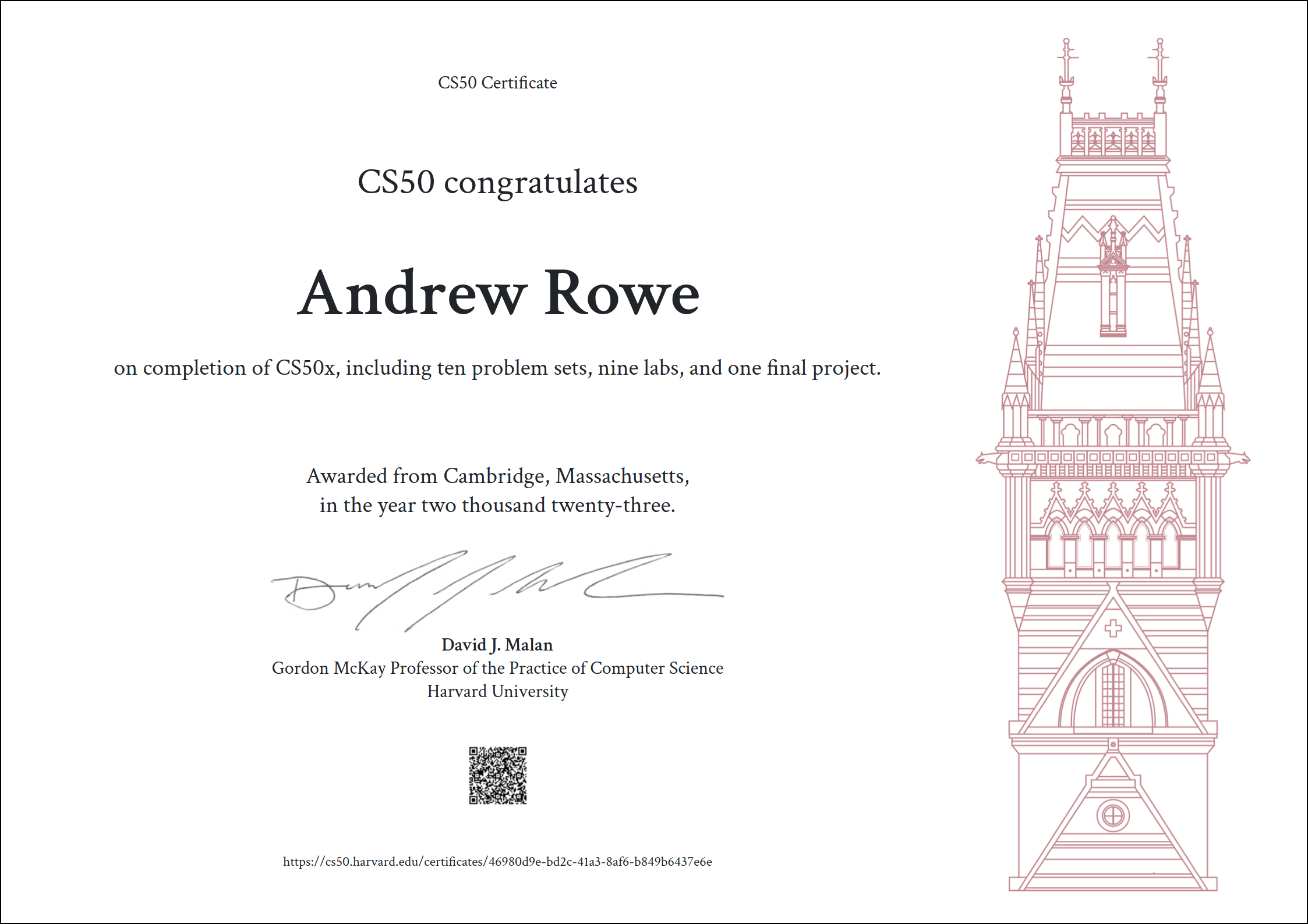 CS50 Certificate